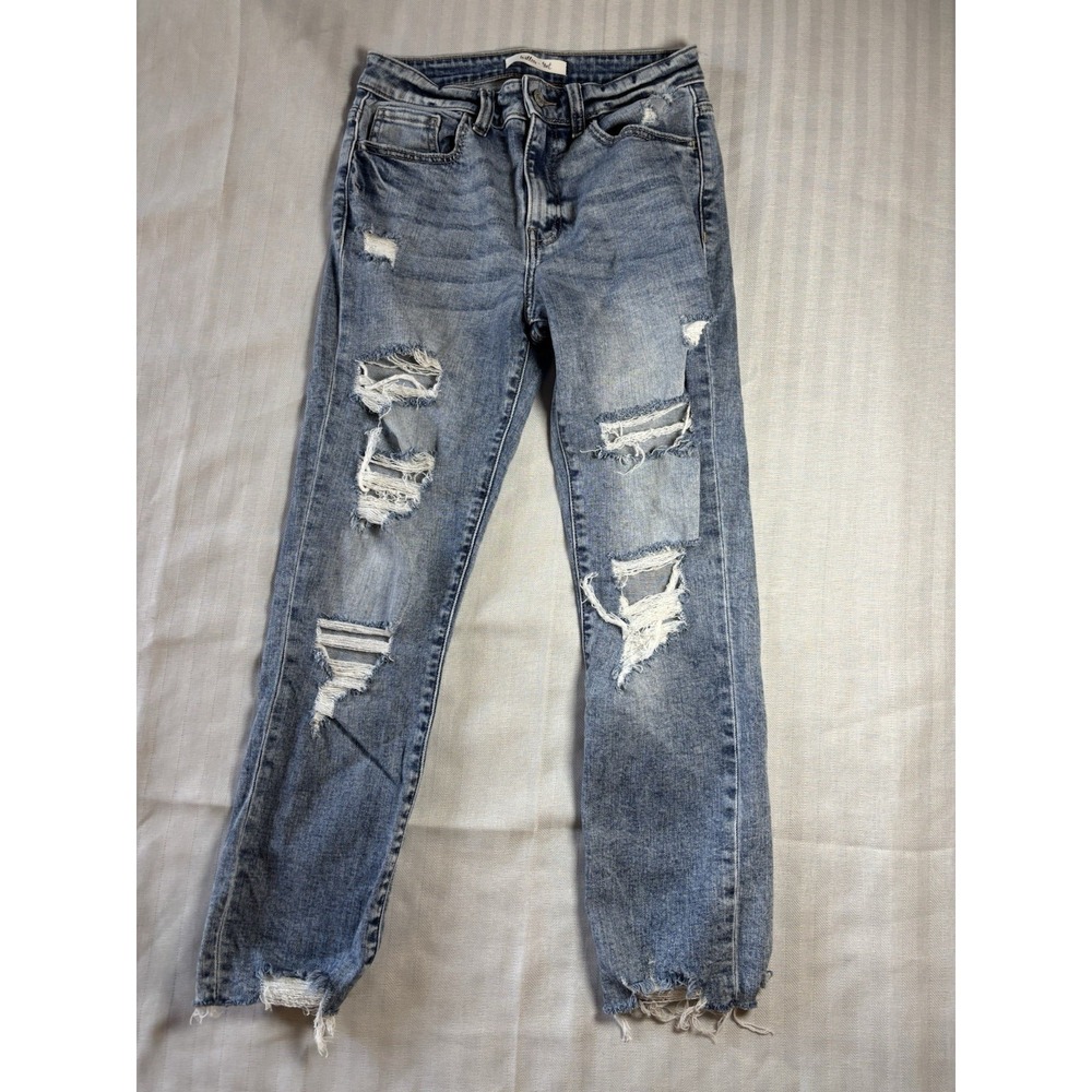 Willow & Root Women's Jeans Size 26 Blue Denim High Rise Ankle Skinny Raw‎ Hem